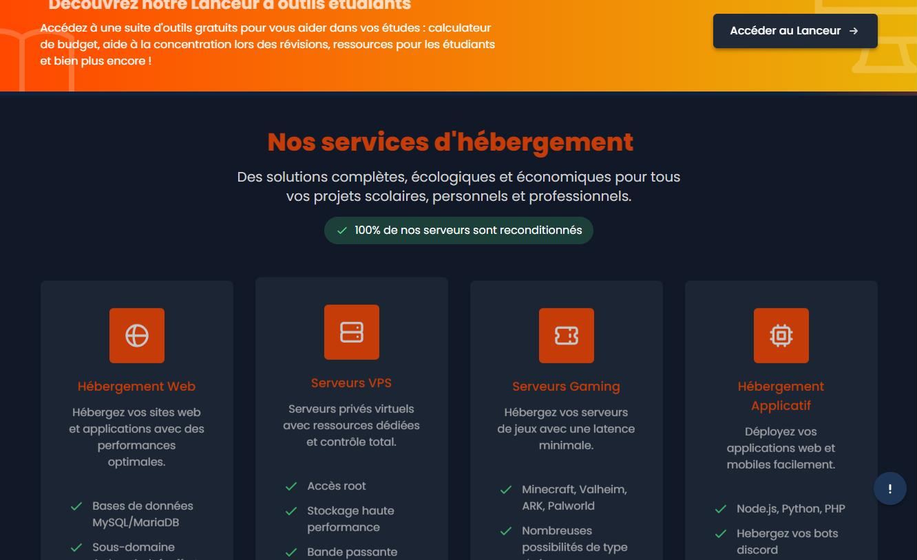 Catalogue des offres d'hébergement HebergHub